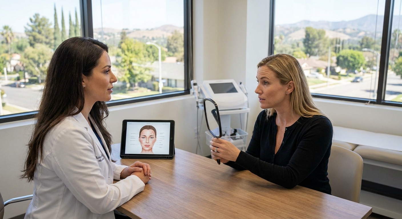 Botox treatment softening forehead lines in Woodland Hills